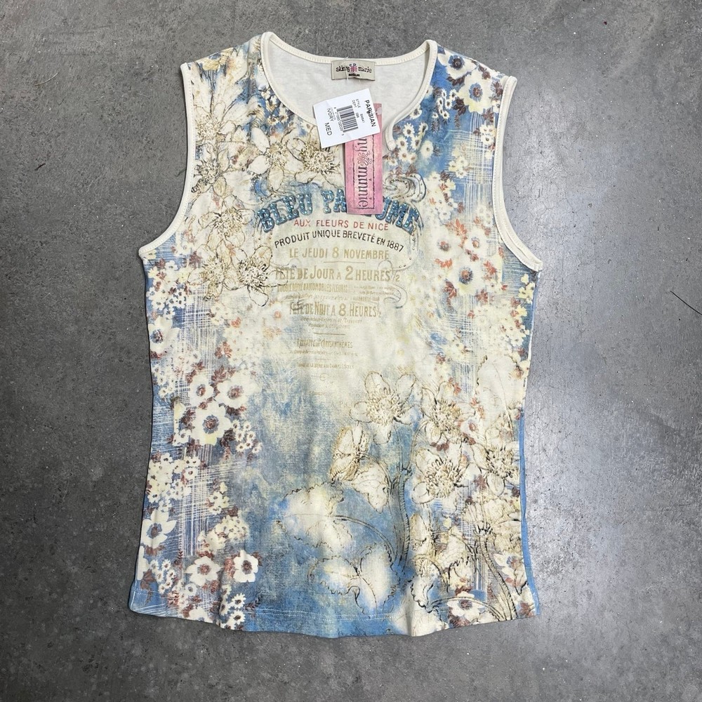 BNWT French graphic bedazzled fairy top